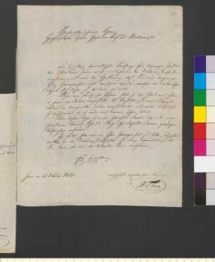 Brief von Thon, Theodor an Goethe, Johann Wolfgang von