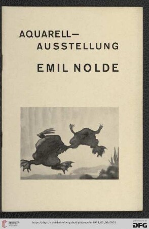 Verzeichnis der Aquarelle von Emil Nolde : 30. März bis 30. April 1928