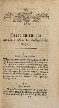 Entwurf einer juristischen Encyclopädie und Methodologie : Zum Gebrauch akad. Vorlesungen