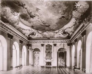 Berlin, Schloss Charlottenburg, Neuer Flügel, Speisesaal (Weißer Saal), R. 362, Zustand vor der kriegsbedingten Beschädigung.