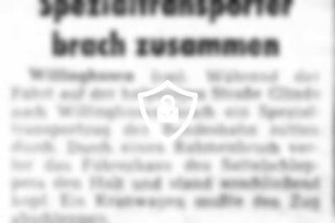 Spzialtransporter brach zusammen