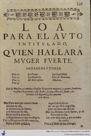 Loa para el Auto Quien hallarà Muger Fuerte.