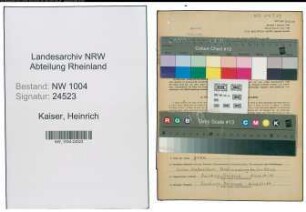 Entnazifizierung Heinrich Kaiser , geb. 04.01.1894 (Schneidermeister)