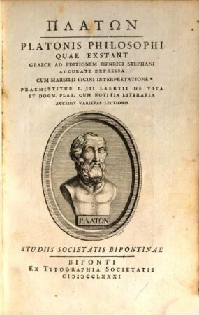Platōn : Graece Ad Editionem Henrici Stephani Accurate Expressa, [1]