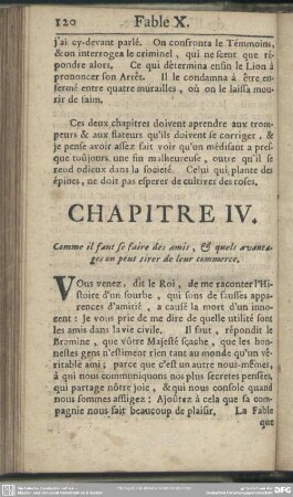 Chapitre IV. Comme il faut se faire des amis, & quels avantages on peut tirer de leur commerce
