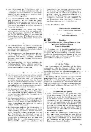 Direktive zur Durchführung der Lehrerprüfung an den Instituten für Lehrerbildung : 13/53 vom 25. März 1953