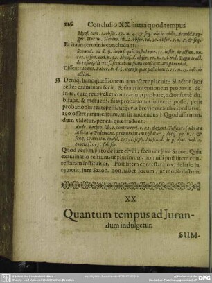 XX. Quantum tempus ad Jurandum indulgetur