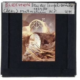 Blechen, Bau der Teufelsbrücke : Detail