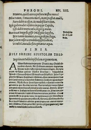 Auli Sabini epistolae tres