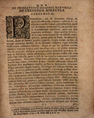 De obligatione hominis naturali ad credenda miracula