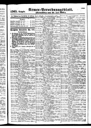 1565.Ausgabe. Dienstag, 31. Juli 1917