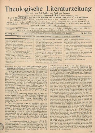 289-292 [Rezension] Hölscher, Gustav, Geschichte der israelitischen und jüdischen Religion
