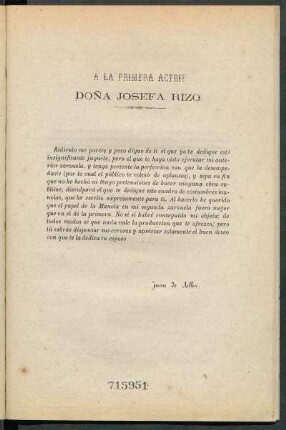 [Dedicatoria] A Doña Josefa Rizo