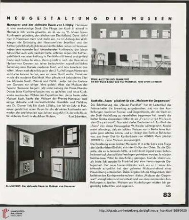 3: Neugestaltung der Museen