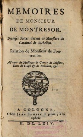 Mémoires de Monsieur de Montrésor