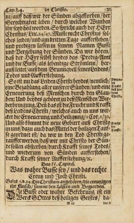 Cap. IV. Was wahre Busse sey, und das rechte Creutz und Joch Christi