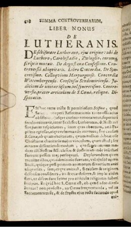 Liber Nonus De Lutheranis.