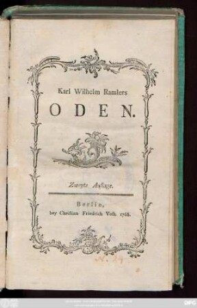 Karl Wilhelm Ramlers Oden