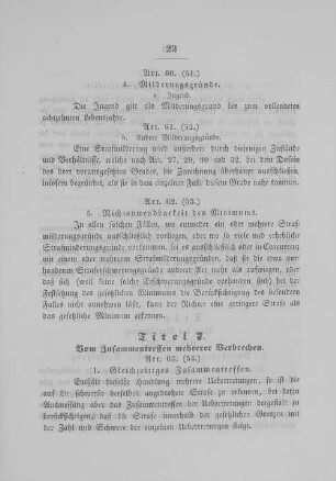 Titel 7. Vom Zusammentreffen mehrerer Verbrechen.
