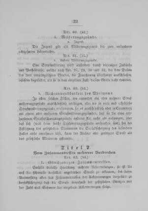 Titel 7. Vom Zusammentreffen mehrerer Verbrechen.