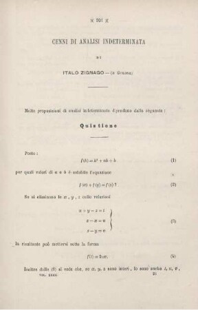 Cenni di analisti indeterminata.