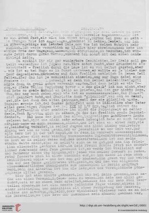 Briefe von und an Ulrich und Ulrike von Wilamowitz-Moellendorff ("1. Abschrift"): Brief von Ulrich von Wilamowitz-Moellendorff an Arnold von Wilamowitz-Moellendorff und Ulrike von Wilamowitz-Moellendorff