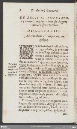 De Regii Et Imperatonij nominis orgine : tum de Regum munere & virtutibus
