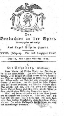 41. Stueck, 13. Oktober 1828