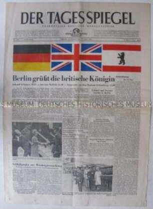 West-Berliner Tageszeitung "Der Tagesspiegel" zum Besuch der britischen Königin in der Stadt