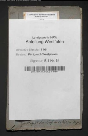 Wiederbesetzung der erledigten katholischen Pfarrstelle zu Bruchhausen, Kanton Beverungen