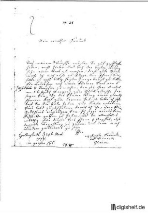 21: Brief von Maria Tugendreich geb. Fromme Gleim an Klamer Schmidt