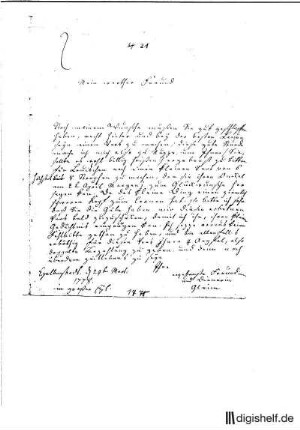 21: Brief von Maria Tugendreich geb. Fromme Gleim an Klamer Schmidt