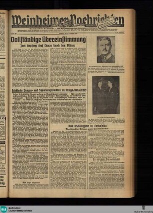 Weinheimer Nachrichten : Weinheimer Anzeiger ; Weinheimer Zeitung ; Weinheimer Morgen ; Amtsblatt der Stadt Weinheim