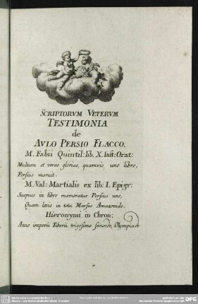 Scriptorum Veterum Testimonia de Aulo Persio Flacco
