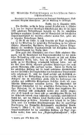Mündliche Reifeprüfungen an den höheren Unterrichtsanstalten : [III. Gymnasial- etc. Lehranstalten]