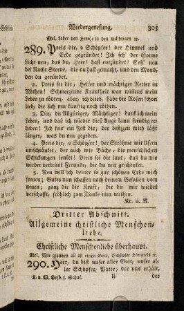 305-325, 290. Christliche Menschenliebe überhaupt. - 303. Herr, was ich hab', [...].