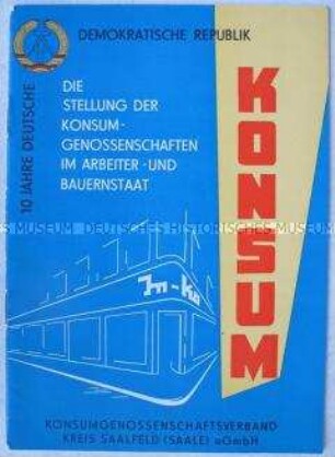 Festschrift zum 10. Jahrestag der DDR-Gründung, mit Informationen über Entwicklung der KONSUM-Genossenschaften