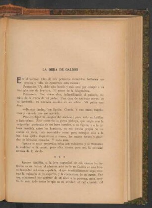 La obra de Galdos