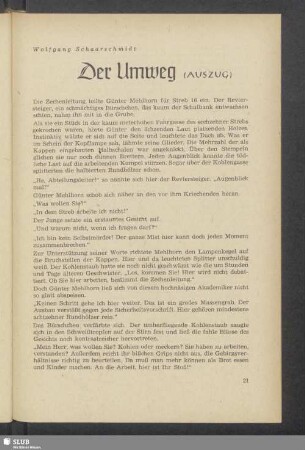 Der Umweg (Auszug)