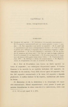 Capitolo II. Del sequestro