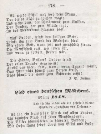 Lied eines deutschen Mädchens. März 1848