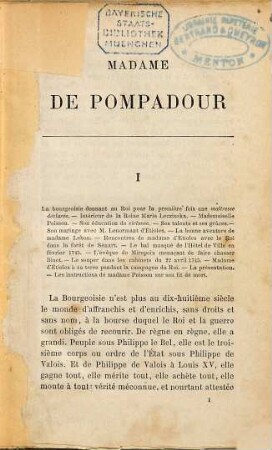 Madame de Pompadour : Par Edmond et Jules de Goncourt. Nouvelle édition revue et augmentée de lettres et documents inédits ...