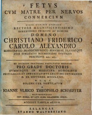 Fetus cum matre per nervos commercium