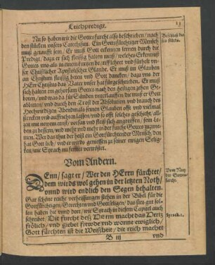 Vom Andern. [Vom Nutz der Gottesfurcht.]