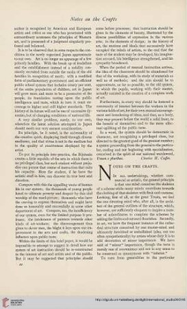 Notes on the crafts