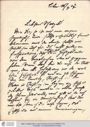Brief vom 16.04.1907