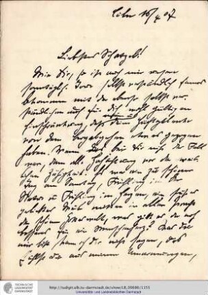 Brief vom 16.04.1907