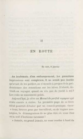 II. En route