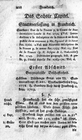 Das Sechste Capitel. Staatsverfassung in Frankreich