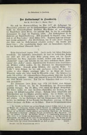 ¬Der¬ Kulturkampf in Frankreich